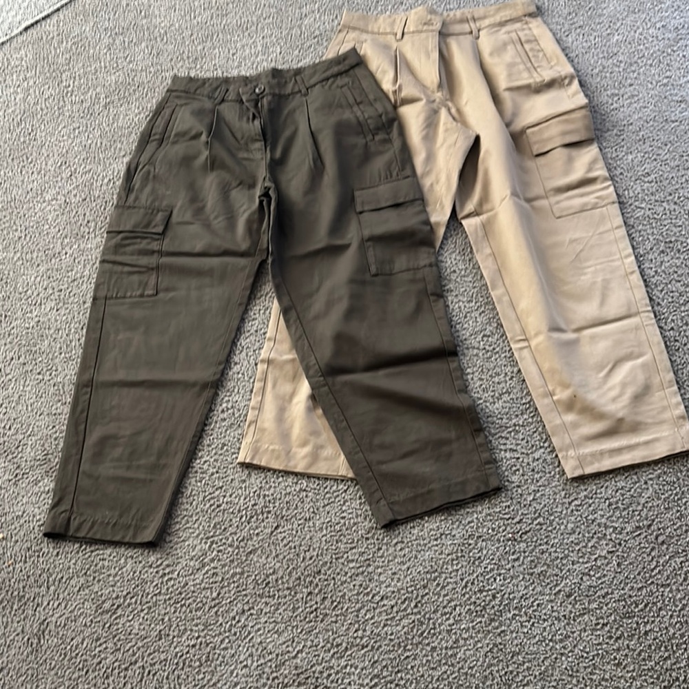 Womens  Cargo Pants - Olive and Tan